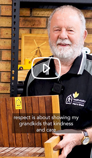 Bruce, an older community member shares how small actions, such as listening and caring for others, help build respect.