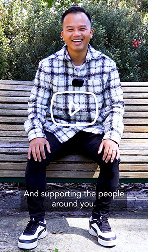 Van talking to camera about what respect means to a him and how he shows it with friends, family, and in the community.