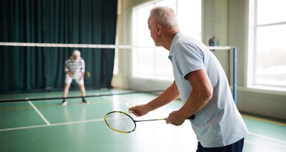 seniors playing adminton