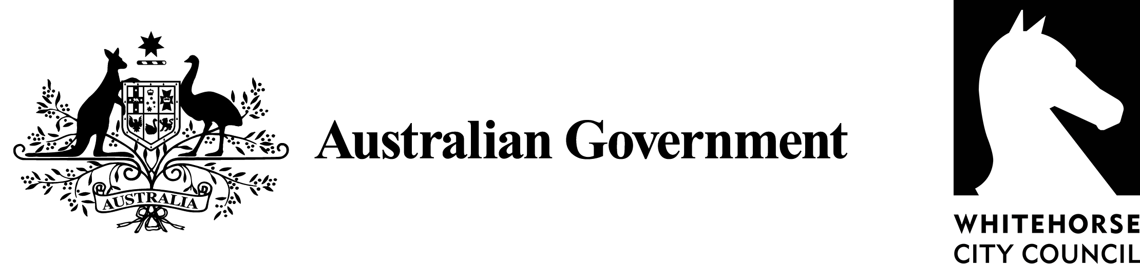  Australian Government logo and Whitehorse City Council logo