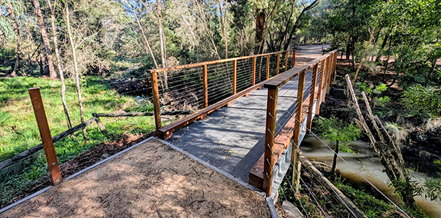 Replacement bridge at Blackburn Lake