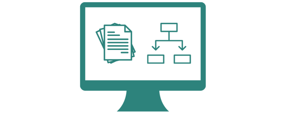 teal icon of a computer