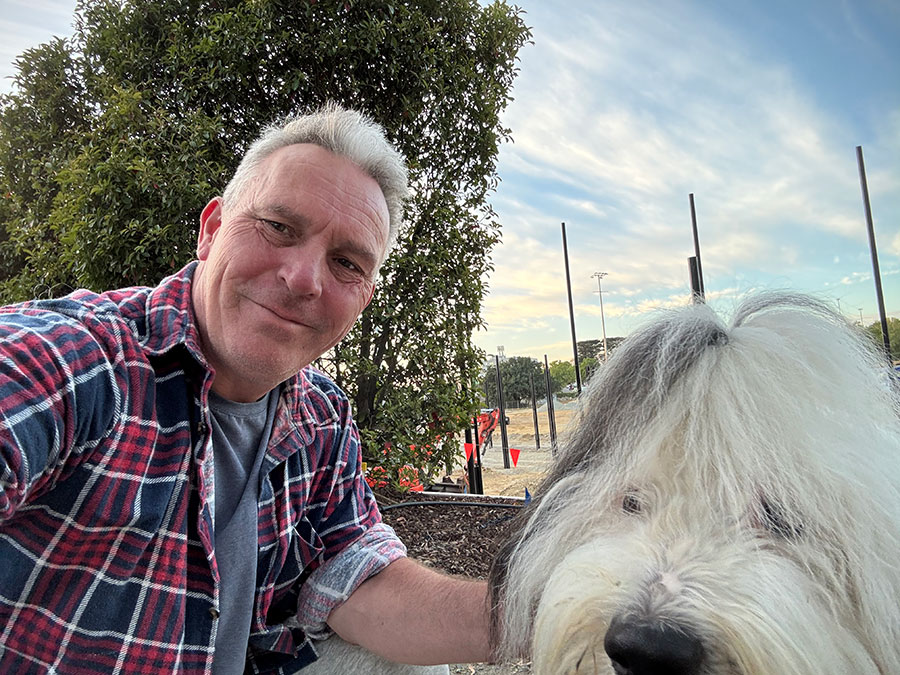 Cr Barker with his dog Paddy