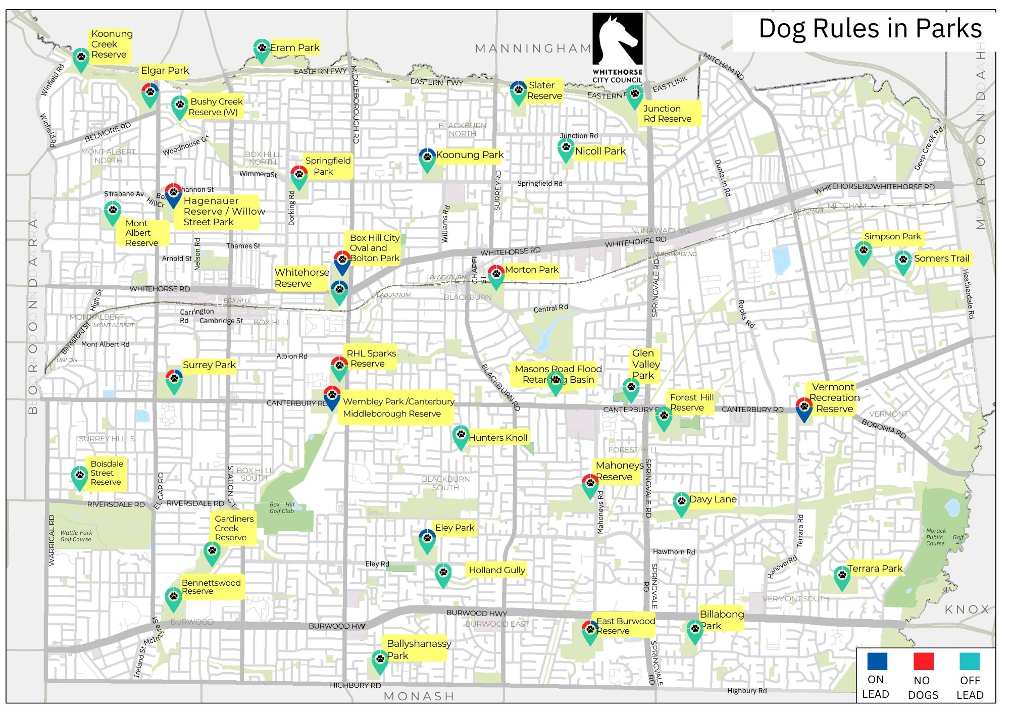 City of Whitehorse - Dog Public Spaces Map