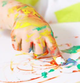 Child finger painting