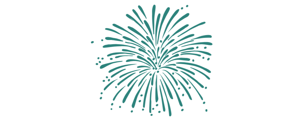 Teal fireworks icon