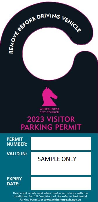 Hanging Residential Parking Permit Sample