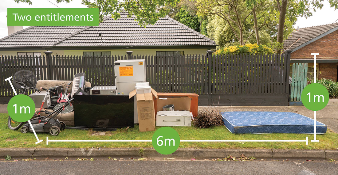 1m x 6m x 1m hard rubbish collection on naturestrip