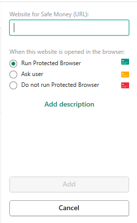 Kapersky - protected browser