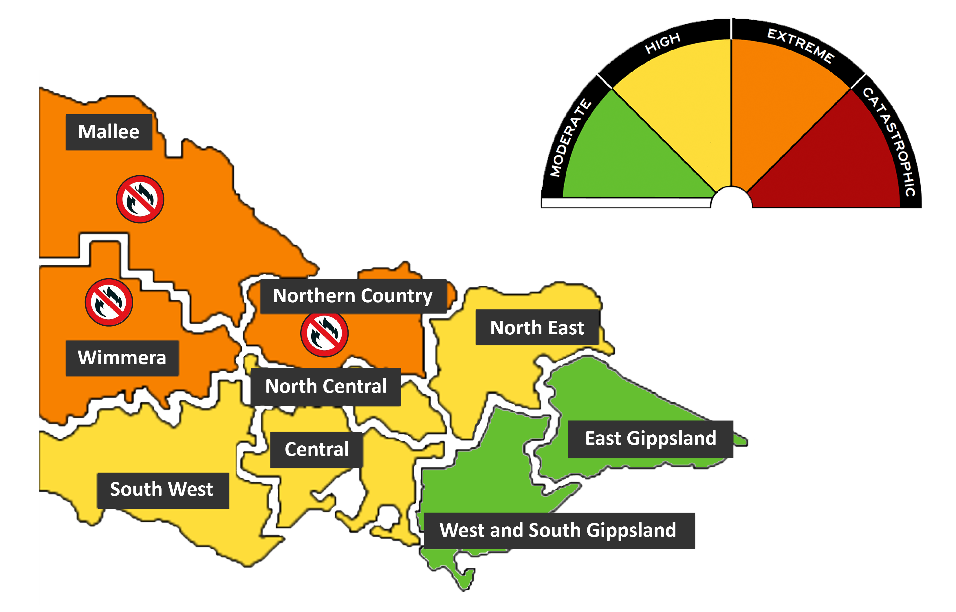 Total Fire Ban Map of Victoria