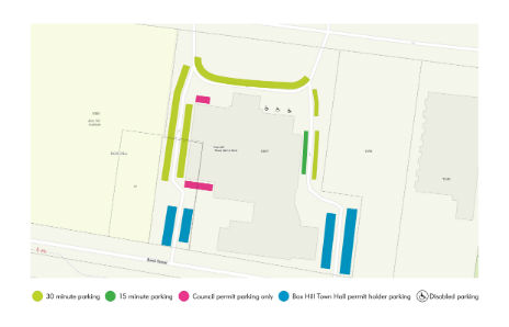 Box Hill Town Hall Parking Map