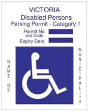 Category 1 Disabled Parking Permit