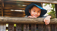 child in cubby house