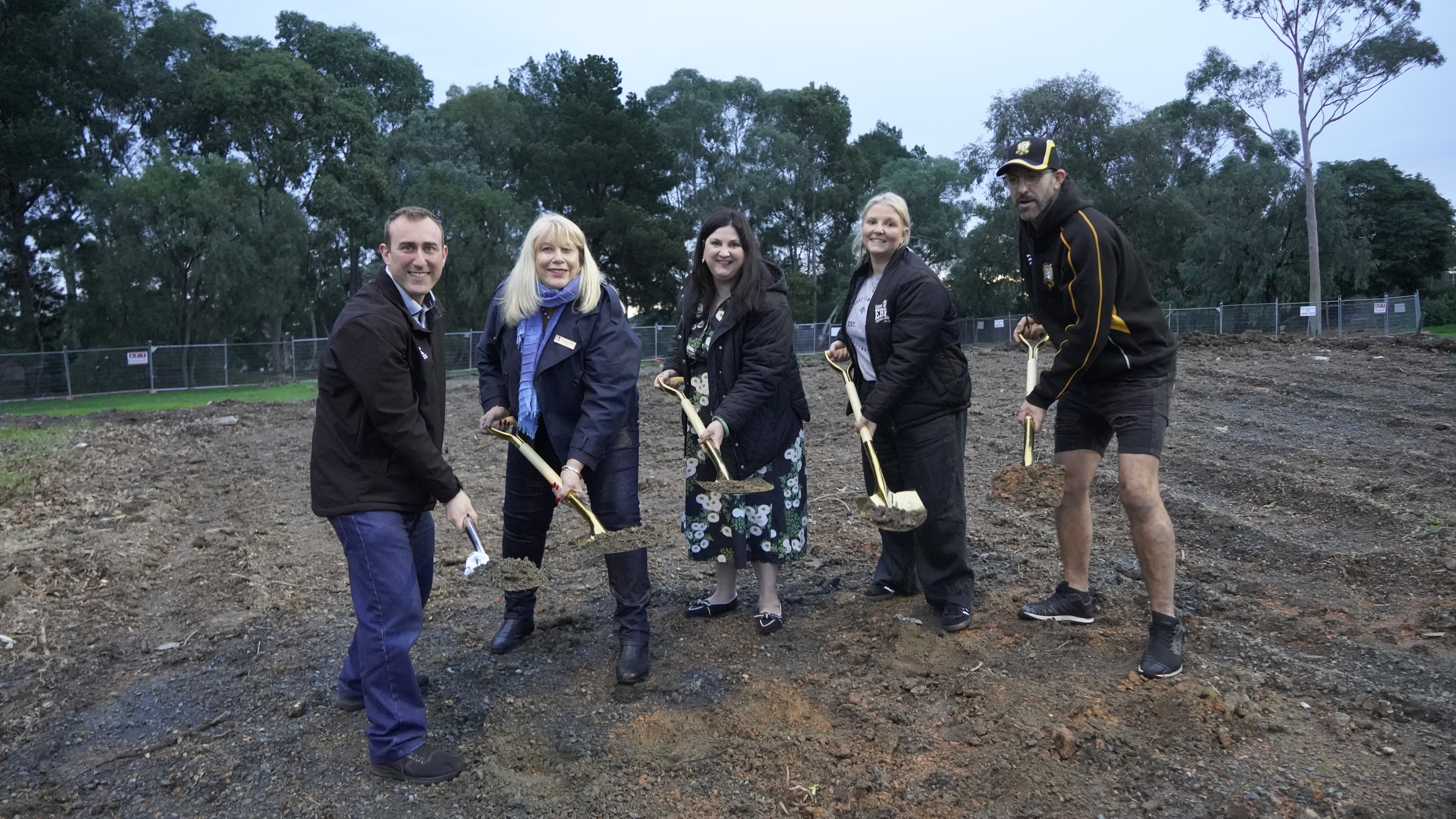 Councillors, MP and club representatives turn the sod