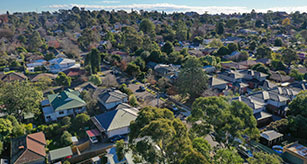 aerial view of houses in Whitehorse