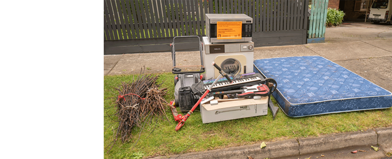 rubbish left out for hard waste collection