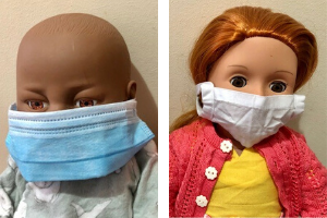 dolls wearing face masks