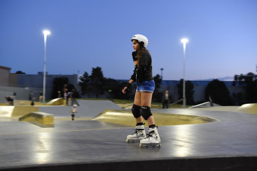 Young person at Box Hill Skate Park event