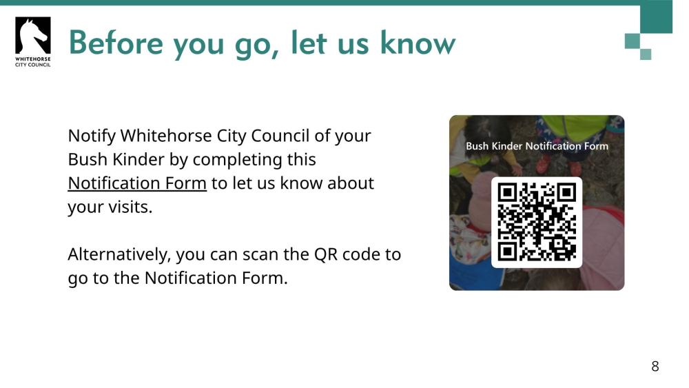 Bush Kinder in Whitehorse Guidelines pg7