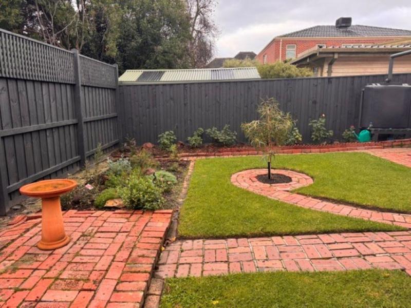 Planted garden with natives