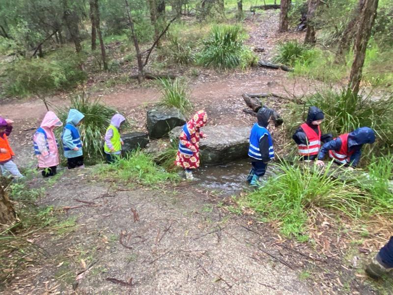 ELC children in creek at Yarran Dheran 