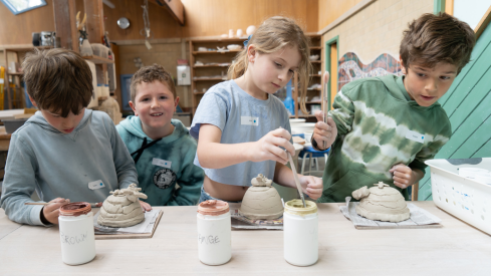 kids making clay