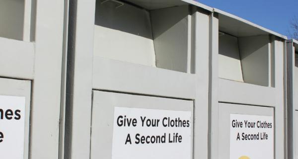 Photo of charity bins