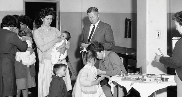 Immunisation day at Box Hill Town Hall c. 1950s