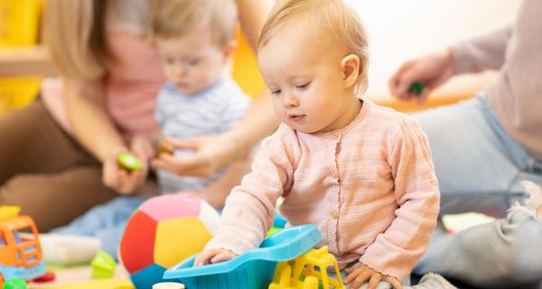 Babies enjoying playgroup