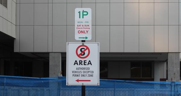 Parking restriction signs