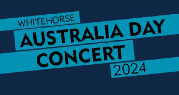 Banner of Australia Day concert with navy background