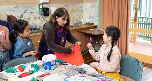 batik art class in progress 