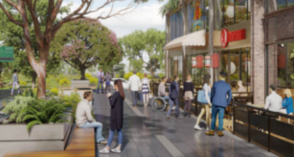 an artist render image of a streetscape