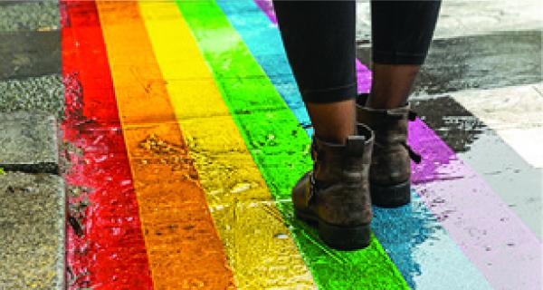Legs walking on a Rainbow