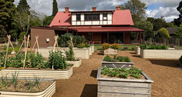 Strathdon house with foreground of their vegetable gardens