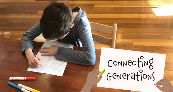 boy writing a letter