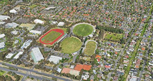 overhead view of East Burwood reserve