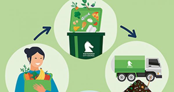 Food recycling process graphic