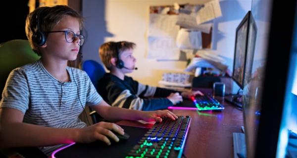 young boys playing online games