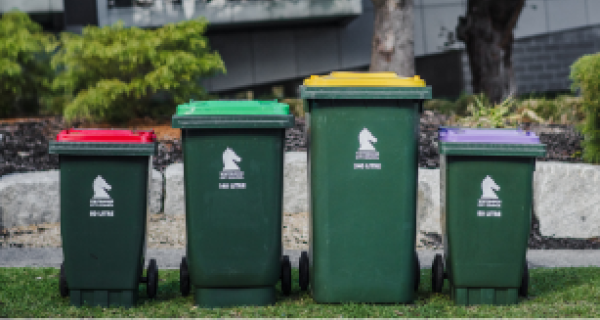 4 bins on a kerbside