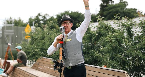 man playing jazz instrument