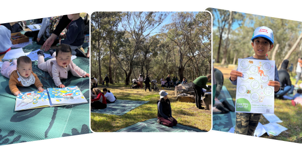 Collection of photos of children with activities for childrens week