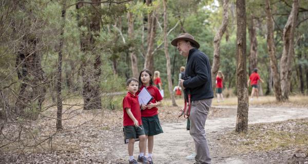 Primary school students at Blackburn Lake Sanctuary