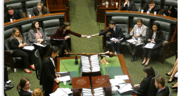 Picture of young people conducting Youth Parliament