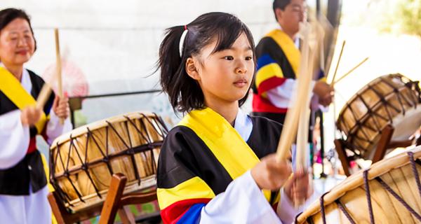 Traditional drums played at an event