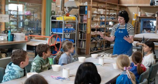 Kids creating with clay 