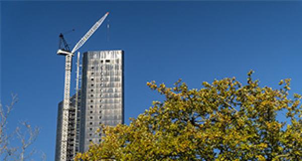 Building with crane