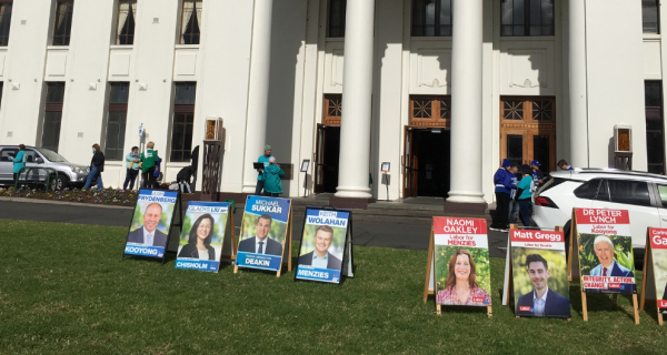 election signage at box hill town hall