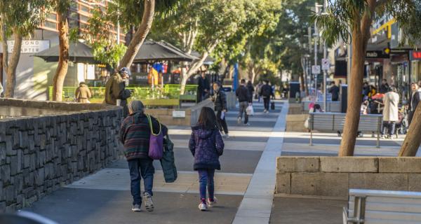 People walking in mall