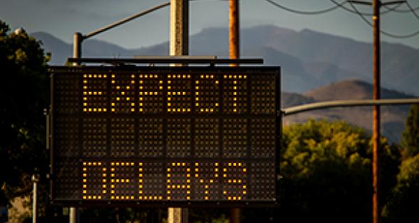 Photo of delays expected sign